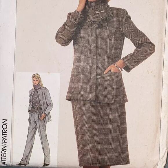 Simplicity 7181 Pattern Jacket Pant Skirt Scarf Miss 14 Vintage Pockets Long - Picture 1 of 6